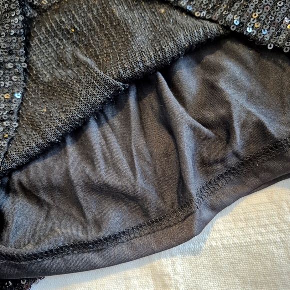 Mustard Seed women's size Large black mini sequined covered romper pockets NWT - Picture 9 of 10